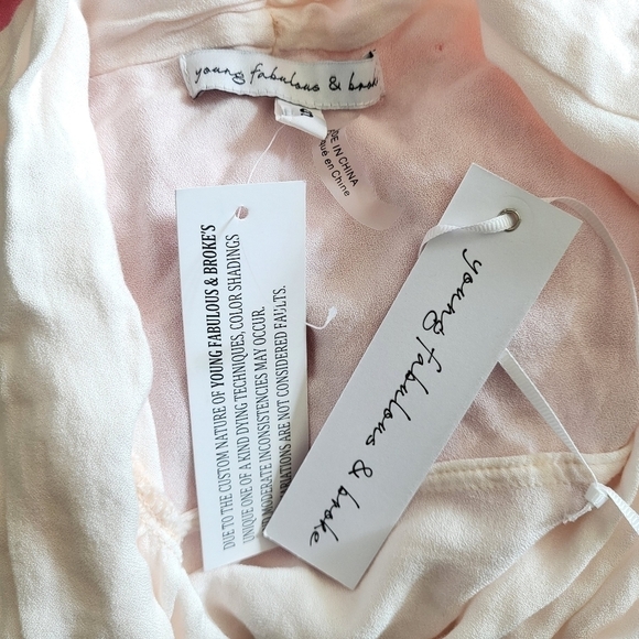 New Young Fabulous & Broke Carmen Ombre Tie Open Front Top NWT Small - Picture 12 of 15